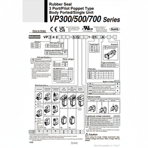 Modèle d'électrovanne pneumatique SMC VP542-5DZ1-03B - Product Image 1