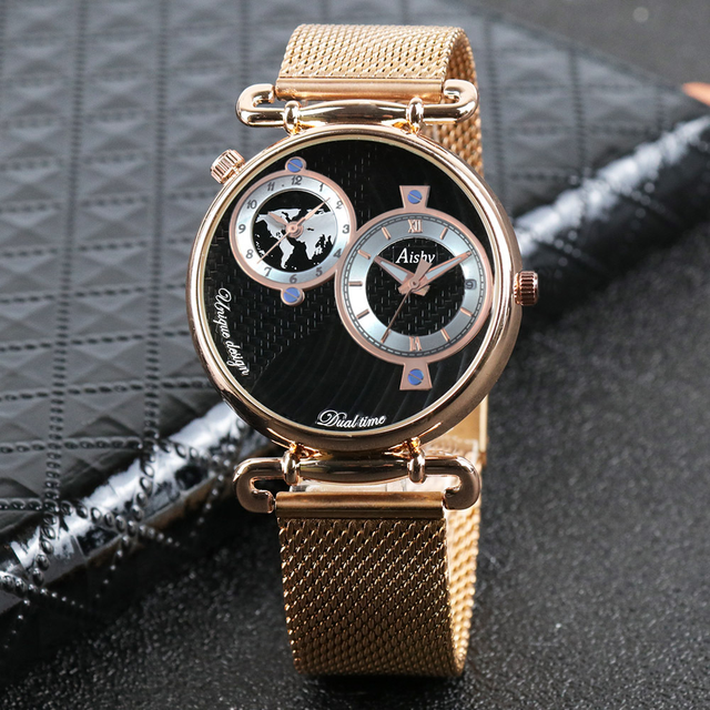 Custom Logo Quartz Watch with Date Top Luxury Brand Stainless Steel and Leather Strap Personalized Men WristWatch Dual Time Zone