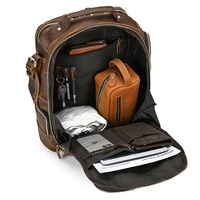 Sac à dos vintage grande capacité en cuir véritable pour homme, idéal pour l'école, la gym, les voyages et les activités de plein air