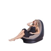 Canapé gonflable moderne Da Niu en tissu floqué, pliable et portable, chaise de loisirs pour usage extérieur et intérieur, balcon, cour.