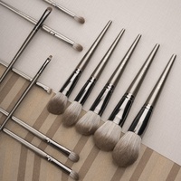 Jessup — kit de pinceaux de maquillage à poils en Nylon avec étui, accessoires professionnels, couleurs grises, bon marché, 12 pièces