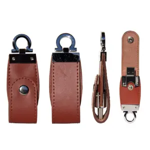 PU Leather OEM New USB Flash Drive USB 2.0 New Key Chain Memory Stick