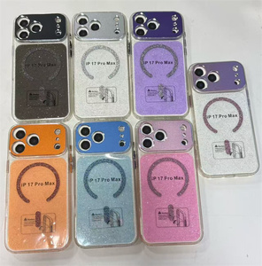 เคสโทรศัพท์มือถือ iPhone 17 16 15 14 Pro Max รุ่นใหม่ ประดับกลิตเตอร์แม่เหล็ก  ฝาหลังโลหะป้องกันกล้อง  แบบใส  ลาย IMD - Product Image 6