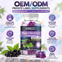 Gommes de sureau noir 60 unités, à croquer pour le bien-être quotidien, avec Vitamine C et Zinc, Formule personnalisée, Usine de suppléments OEM ODM