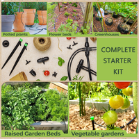 Kit d'irrigation goutte à goutte pour jardin avec émetteurs de pulvérisation réglables, tuyau d'irrigation 5/16" 1/4" pour bacs surélevés, pelouses et pots