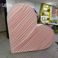 Support de toile de fond moderne détachable LEDA en alliage d'aluminium avec cadre en forme de cœur et housse en tissu pour baby shower et mariage