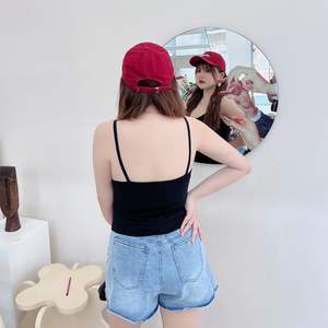 Runqi Camisole Grande Taille Col en V Élastique Débardeur Noir Blanc Coton Vêtements Casual pour Femmes N8328 - Product Image 2