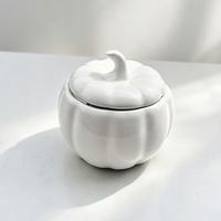 Mini pot à thé en céramique créatif en forme de citrouille d'Halloween, récipient de stockage scellé pour l'aromathérapie, pour Noël, pour poudre médicinale et bougies