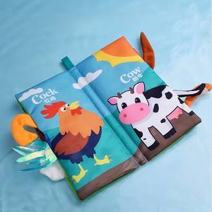 Juguetes de aprendizaje temprano: Sonajeros táctiles, libros de tela suave con cola de animal 3D y efecto crinkle para bebés. - Product Image 2