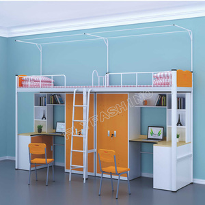 Bán Buôn Chất Lượng Cao Trường Ký Túc Xá Giường Giường Tầng Sinh Viên Hồ Sơ Kim Loại Loft Giường Với Bàn & Ngăn Kéo - Product Image 3