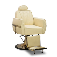 Chaise de Salon de Coiffure Hydraulique Dorée pour Coiffeur - Mobilier de Salon