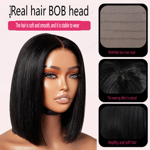 Parrucca reale transfrontaliera all'ingrosso parrucca in pizzo a doppio disegnato <span class=keywords><strong>capelli</strong></span> umani copricapo femminile <span class=keywords><strong>capelli</strong></span> corti - Product Image 2