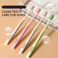 Brosse à dents pour couple adulte, lot de 2, poils doux comme des nuages, design spécial à grandes perforations