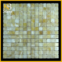 Mosaïque de marbre onyx jaune naturel au design moderne, épaisseur 10 mm, résistante aux acides, pour revêtement mural et sol d'hôtel