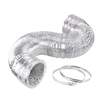Conduit d'air rond flexible en aluminium pour systèmes CVC, 10 m, fabriqué en Chine