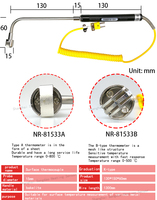 Contrôleur de température à thermocouple de surface de type K avec sonde solide en forme de L NR-81533A /81531A/81532A/OEM ODM