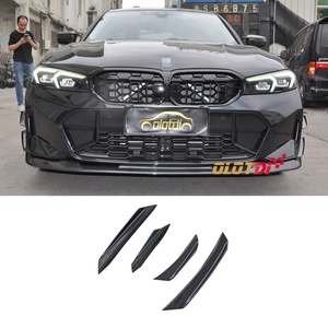 V Style Carbon Fiber Front Bumper Fender Canards Trims <b>Splitters</b> for BMW 3 Series G20 M SPORT LCI 2022+ Auto Tuning - Product Image 1