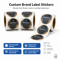 Étiquettes personnalisées holographiques pour pots d'avoine instantanée - Autocollants en vinyle imperméables pour le branding de céréales, de petit-déjeuner et d'aliments sains