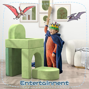 Conjunto de Sofás Suaves para Niños, Muebles Modulares de 8 Piezas, Equipo de Juego Educativo para Niños, Entrenamiento de Integración Sensorial - Product Image 1