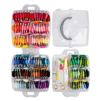Boîte de rangement en plastique tricoté à trois couches, portable, pour kit de couture, organisateur de couture multi-compartiments, pour couture manuelle DIY et hôtels