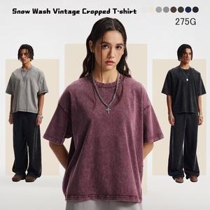 T-shirt unisexe vintage en coton 100% de haute qualité, coupe courte, effet délavé, modèle BX101 - Product Image 2