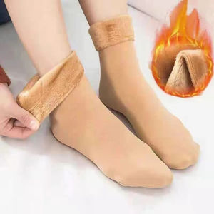 Wholesale Women's Winter Thick Insulation Short <b>Cashmere</b> <b>Socks</b> Nylon Snow Velvet Boot Solid Color High-quality Floor - Product Image 3