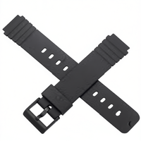 Bracelet de remplacement en caoutchouc noir durable de 20 mm avec boucle ardillon de la marque Casio SUNING pour montres CORREA CASIO, fabriqué en Chine