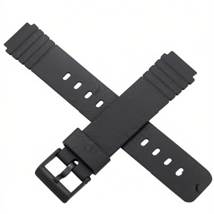 Bracelet de montre Casio en caoutchouc noir, bracelet de remplacement de 20 mm pour montres Casio - Product Image 2