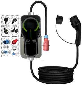 Chargeur EV portable 32A 7KW 400V EVSE Type 2 AC pour voiture électrique, charge rapide à domicile, IP65 CE, câble TPU 5m - Product Image 1
