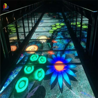 Passerelle en verre de sécurité LED interactive Effet de fissures 3D Verre feuilleté Pont