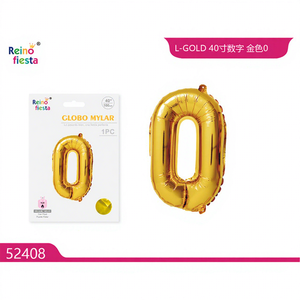 Globo Número 0 de Aluminio Dorado de 40 Pulgadas al por Mayor para Celebraciones, Fiestas, Día de la Madre, Despedidas de Soltera, Graduaciones, Marca Peiyong - Product Image 1