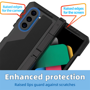 Per Samsung <span class=keywords><strong>Galaxy</strong></span> Z Fold <span class=keywords><strong>7</strong></span> / Fold 6 5 4 - Custodia Protettiva Integrale Antiurto in Metallo Rinforzato con Supporto e Slot per Penna - Product Image 3