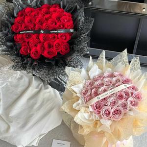 <span class=keywords><strong>Nosa</strong></span> papier série saule étanche coréen fleur papier d'emballage vierge pâte rouleau PE revêtement pour fleuriste Bouquet cadeaux personnalisés - Product Image 3