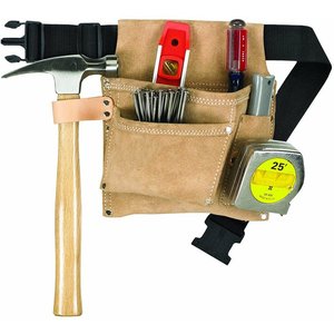 ÉCHANTILLON GRATUIT Maroquinerie <span class=keywords><strong>charpentier</strong></span> Personnalisé d'échafaudage robuste daim occidental ceinture à outils en cuir sac - Product Image 1