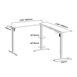 Scrivania a L Personalizzata <span class=keywords><strong>con</strong></span> Due Motori e 3 Gambe, Scrivania Ergonomica Elettrica Sit-Stand ad Angolo, Scrivania per Computer Regolabile in Altezza - Product Image 5