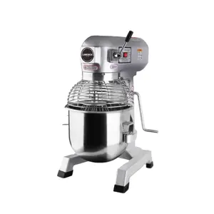 Mixer makanan planet B20C 20L, peralatan roti elektrik dengan dudukan bahan Stainless dan baja, aksesori kait adonan meja