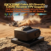 Gafas FPV SKYZONE Cobra SD Diversity con Receptor de 5.8GHz, Pantalla LCD 16:9, Batería 18650 2-6S LiPo, Head Tracker, para Drones RC