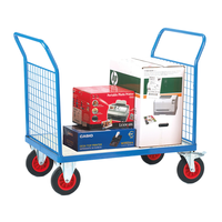 Chariot à plateforme modulaire Combi CE Series, chariot industriel robuste, base en acier, quatre roues, OEM personnalisable, bleu