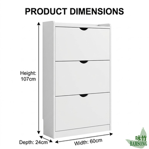 Zapatero Blanco Ajustable <span class=keywords><strong>para</strong></span> Sala de Estar, Diseño Ultrafino Abatible, Moderno y Sencillo, de Madera, <span class=keywords><strong>para</strong></span> Montar en la Pared - Product Image 2