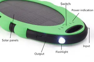 Cargador Solar de 5000mAh para teléfono móvil al aire libre Panel Solar banco de potencia de batería Solar cargador de puerto USB Dual con Led luz