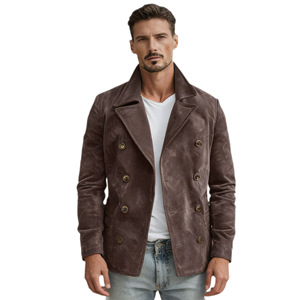 Chaqueta Premium Verde Militar para Hombre, Chaqueta de Cuero Sintético PU, Abrigo Personalizado para Otoño, Uso Diario - Product Image 5