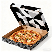 Boîte à pizza en carton ondulé E-Flute, écologique, réutilisable, imperméable, portable, pliable, 10/11/12/13/15/16 pouces, recyclée, très vendue
