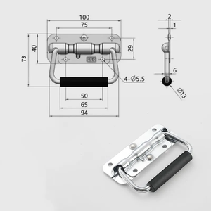 มือจับพับได้สแตนเลสสตีลทันสมัยสำหรับตู้ครัว มือจับลิ้นชักแบบฝัง ยกง่าย รับน้ำหนักได้มาก พร้อมสปริงสำหรับเฟอร์นิเจอร์ - Product Image 5