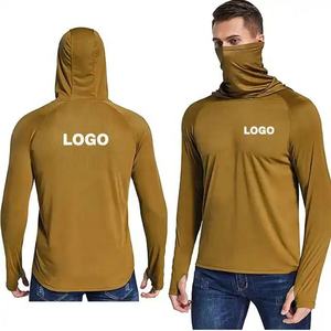 Ropa de pesca de rendimiento personalizado UPF50 Protección solar Sublimación Pesca Sudadera con capucha Camisas con cuello polaina <span class=keywords><strong>Thumble</strong></span> Hole - Product Image 4