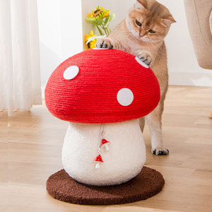 Secure Mushroom Sisal <b>Cat</b> <b>Scratch</b> Board Bite Resistant Scratcher Tree Tower Hemp <b>Post</b> Pet Toys Cute Pet <b>Cat</b> Climbing Frame - Product Image 5