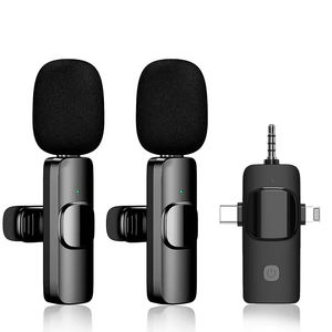 Microphones cravate pour diffusion en direct K15, <span class=keywords><strong>moins</strong></span> chers, microphone cravate 3 en 1 pour appareil multifonction, microphone sans fil - Product Image 1