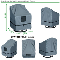 BEELAND gris extérieur pivotant inclinable couverture robuste extérieur pelouse Patio meubles chaise berçante étanche à l'eau couvre