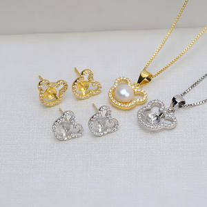 Pendiente de Plata S925 con Forma de Gato Panda y Perla, Accesorio de Joyería DIY, Soporte Personalizado 1347 - Product Image 1