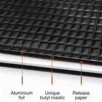 Tapis insonorisant INPHIC 2 mm pour automobiles, caoutchouc butyle, feuille d'aluminium hydrophile, amortissement des vibrations, stable haute/basse fréquence