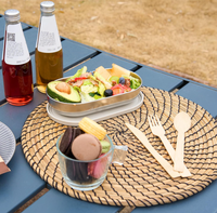Couverts en bambou biodégradables écologiques-Ensemble de couteaux à fourchette et cuillère jetables pour les fêtes